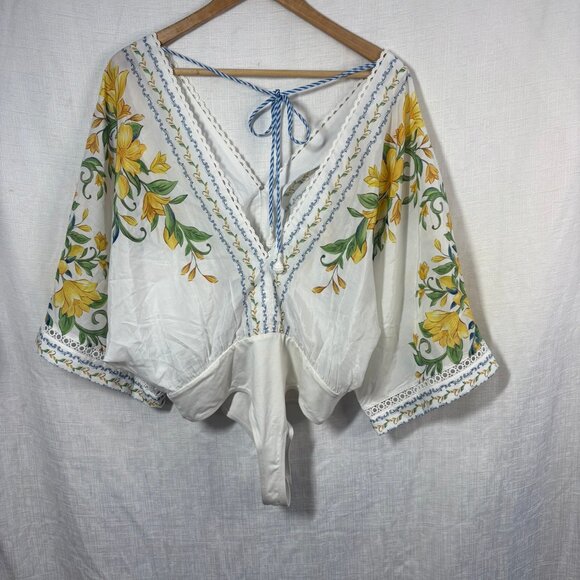 Farm Rio Sicily Dolman Sleeve Bodysuit, NWT, Medium - Picture 5 of 15